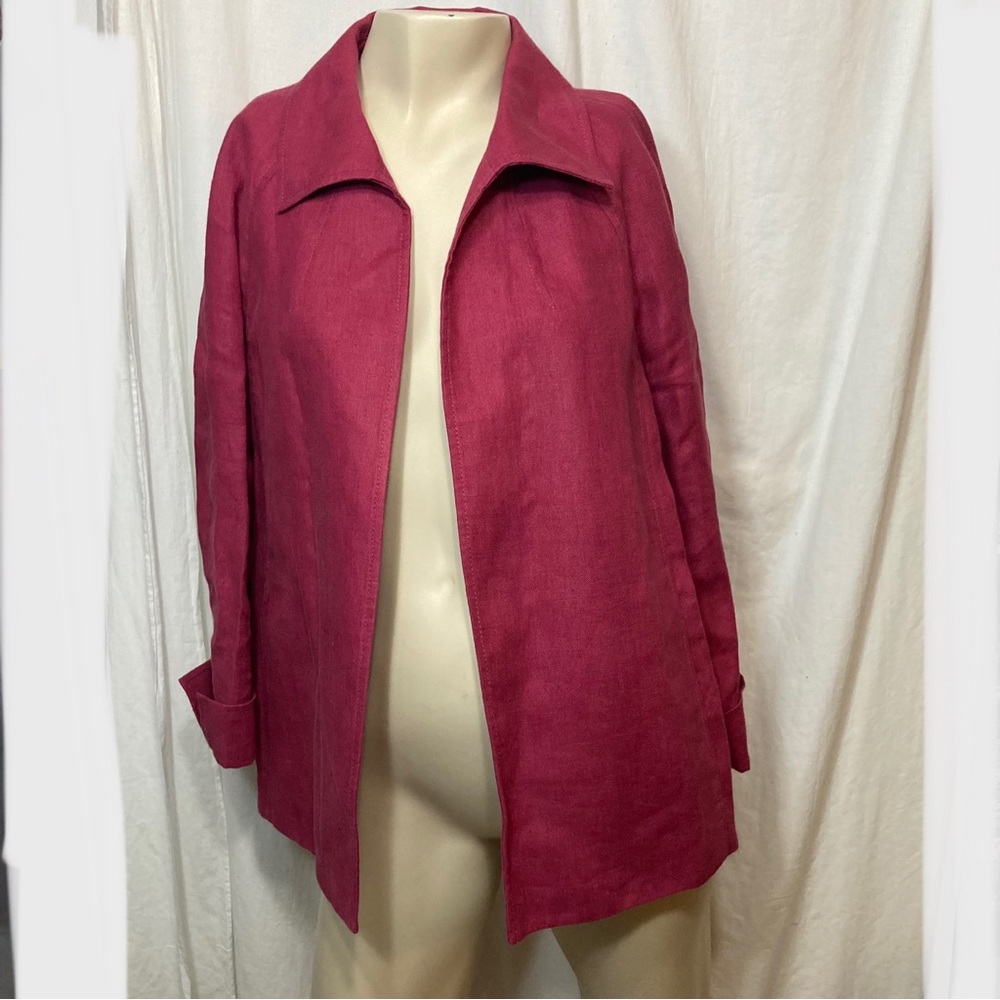 SOLD Talbots Irish linen extra large women’s jacket fuchsia pink